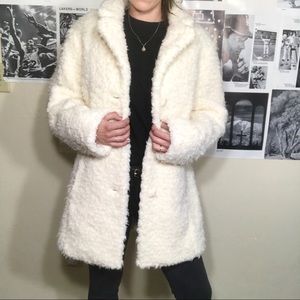 White Isaac Mizrahi Faux Fur Coat